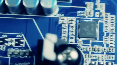 Technology circuit scrolling diagonally Stock Footage 12530260