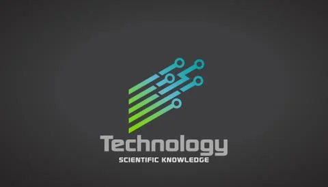 Technology Circuit Stripes Vector Logo Desigin Stock Illustration