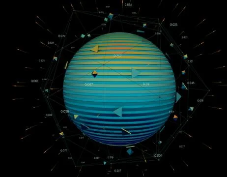 Technology circular satellite, data transmission and storage Stock-Illustration