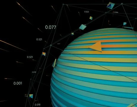 Technology circular satellite, data transmission and storage Stock-Illustration