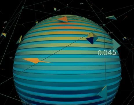 Technology circular satellite, data transmission and storage Stock Illustration