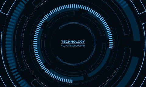 Technology circular structure elements Sci-fi futuristic cyber HUD concept Stock Illustration