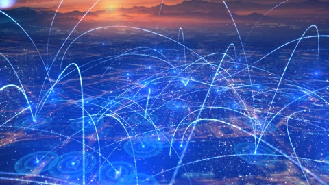 Technology city and internet coverage Stock Footage 310153263
