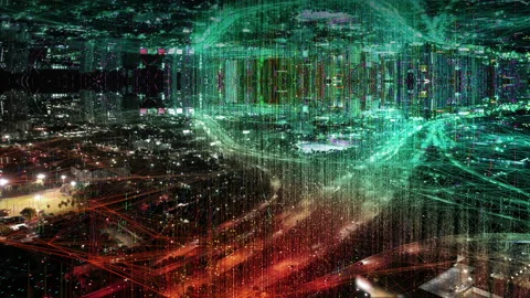 Technology City Connected Through 5G. Cloud Computing Technology Concept Stock Footage 117239542