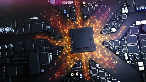 Technology city stylization of the city in the concept of a printed circuit c Stock Footage 221677483