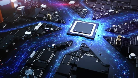 Technology city stylization of the city in the concept of a printed circuit c Stock-Footage 221677521