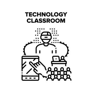 Technology Classroom Vector Concept Illustration Stock Illustration