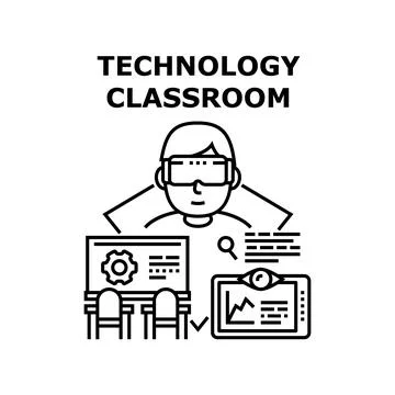 Technology Classroom Vector Concept Illustration Illustrazione stock