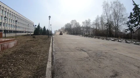 Technology cleans the streets Stock Footage 128521386