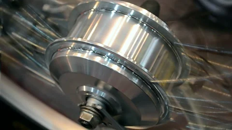 Technology closeup, vibrated and rotated round device. Stock Footage 48428409