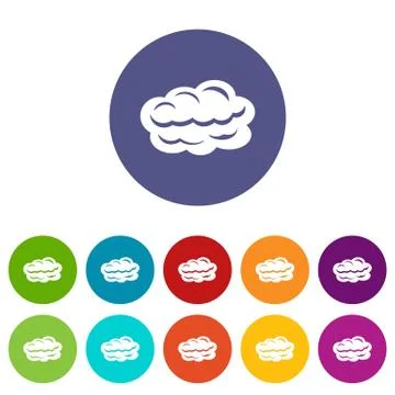 Technology cloud icons set vector color Stock Illustration