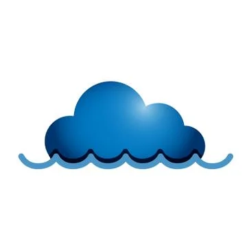 Technology cloud submerged under water. Stock Illustration