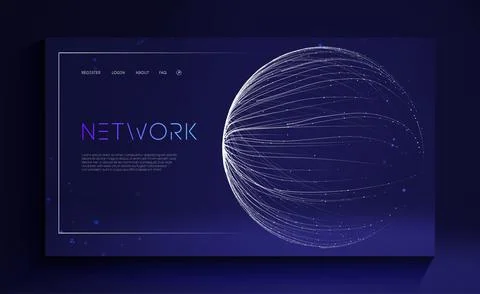 Technology Cloud World. Globe network fintech concept. Blockchain transfer Stock Illustration