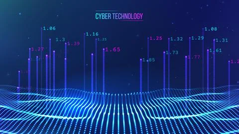 Technology cloud world. Networked systems vector concept. Blue background smart Stock Illustration