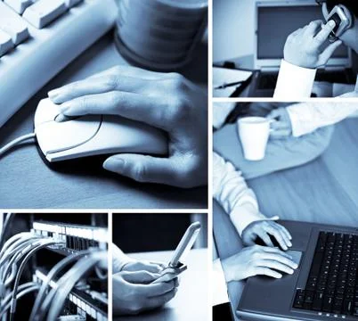 Technology collage Stock Photos