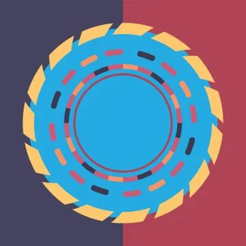Technology colorful round background. Abstract digital illustration. Vector Illustrazione stock