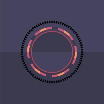 Technology colorful round background. Abstract digital illustration. Vector Illustrazione stock