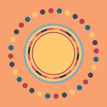 Technology colorful round background. Abstract digital illustration. Vector 库存插图