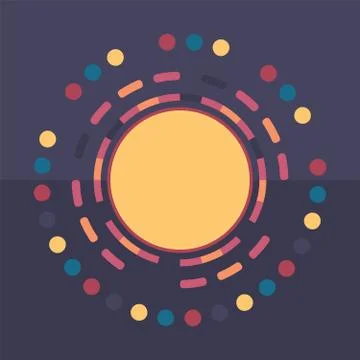 Technology colorful round background. Abstract digital illustration. Vector Illustrazione stock