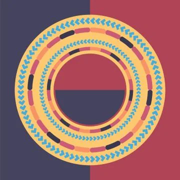 Technology colorful round background. Abstract digital illustration. Vector Illustrazione stock