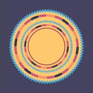 Technology colorful round background. Abstract digital illustration. Vector Stock Illustration