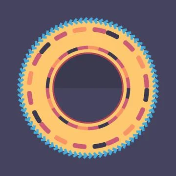 Technology colorful round background. Abstract digital illustration. Vector イラスト素材