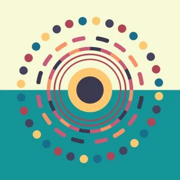 Technology colorful round background. Abstract digital illustration. Vector 库存插图