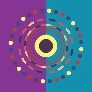 Technology colorful round background. Abstract digital illustration. connection Stock Illustration