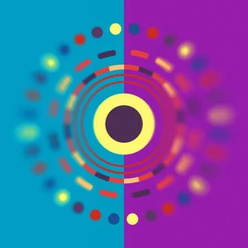 Technology colorful round background. Abstract digital illustration. connection Stock Illustration