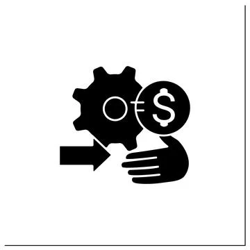 Technology commercialization glyph icon Stock Illustration