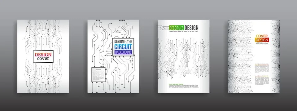 Technology communication element for brochure. Stock Illustration