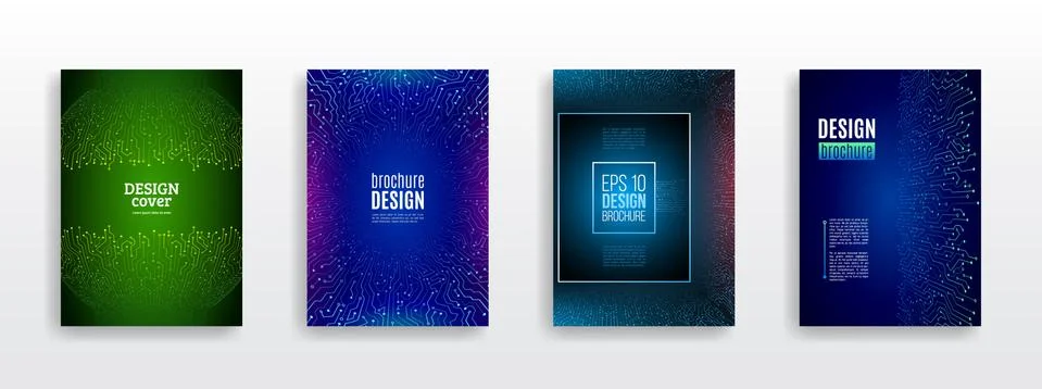 Technology communication element for brochure. Stock Illustration