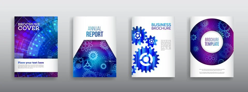Technology communication element for brochure. Stock Illustration
