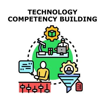 Technology competency building for skill development and innovation Stock Illustration