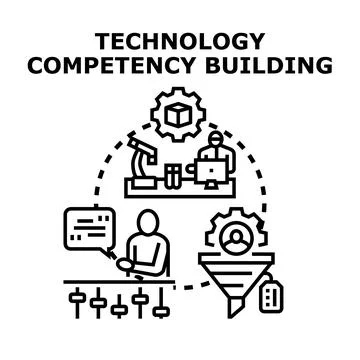 Technology competency building for skill development and innovation Stock Illustration