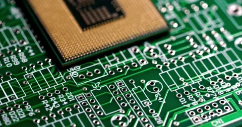Technology computer digital macro communication closeup electronics science Stockbeeldmateriaal 336585375
