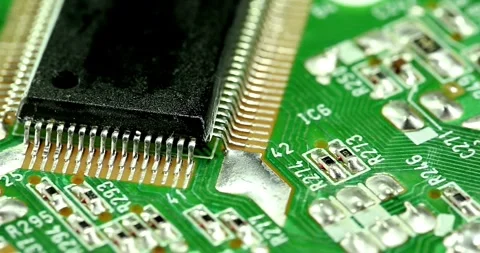 Technology computer digital macro communication closeup electronics science Vídeo Stock 336585376