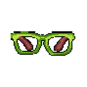 Technology computer glasses pixel art vector illustration Illustrazione stock