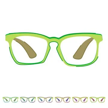 Technology computer glasses vector cartoon graphic 库存插图