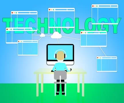 Technology Computer Represents High Tech 3d Illustration Stock Illustration