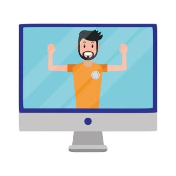 Technology computer screen cartoon Stock Illustration