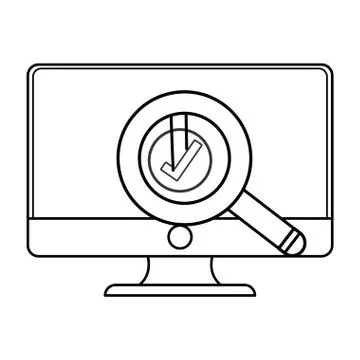 Technology computer screen cartoon Stock Illustration