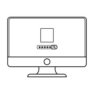 Technology computer screen cartoon イラスト素材