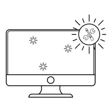 Technology computer screen cartoon Stock Illustration