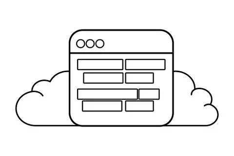 Technology computer window cartoon Illustrazione stock