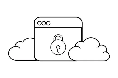 Technology computer window cartoon イラスト素材