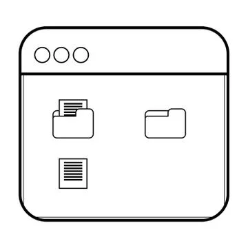 Technology computer window cartoon Illustrazione stock