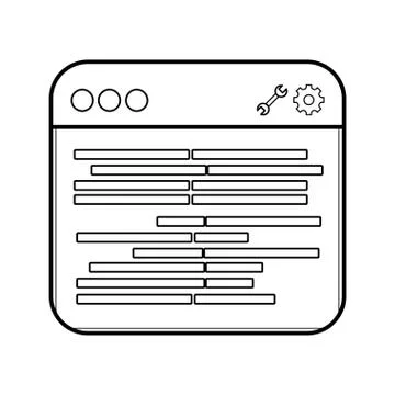 Technology computer window cartoon イラスト素材