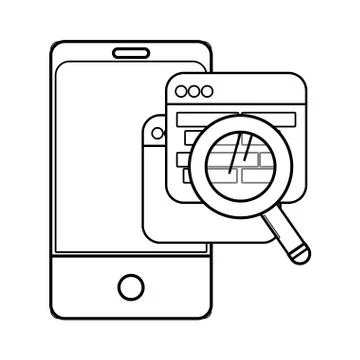 Technology computer window cartoon Stock Illustration