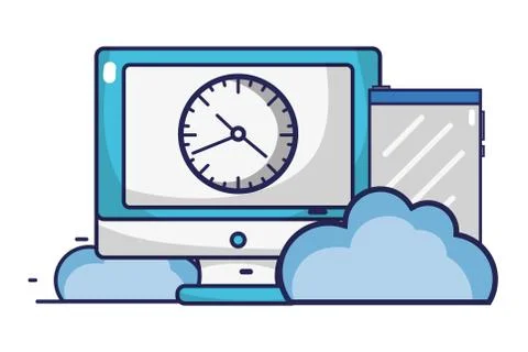 Technology computing cartoon Stock Illustration
